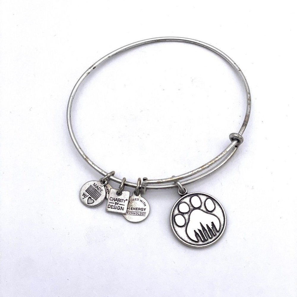 ALEX AND ANI PAW Bangle Bracelet Silver Tone